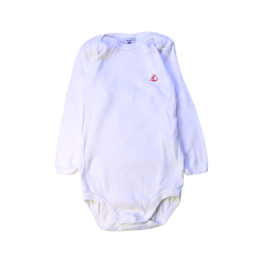 A White Long Sleeve Bodysuits from Petit Bateau in size 12-18M for neutral. (Front View)