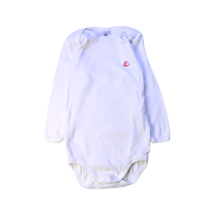 A White Long Sleeve Bodysuits from Petit Bateau in size 12-18M for neutral. (Front View)