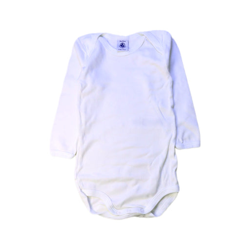A White Long Sleeve Bodysuits from Petit Bateau in size 12-18M for neutral. (Front View)