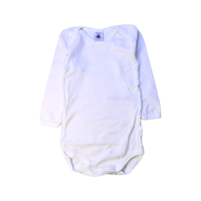 A White Long Sleeve Bodysuits from Petit Bateau in size 12-18M for neutral. (Front View)