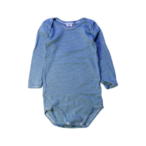 A Blue Long Sleeve Bodysuits from Petit Bateau in size 12-18M for neutral. (Front View)