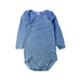 A Blue Long Sleeve Bodysuits from Petit Bateau in size 12-18M for neutral. (Front View)