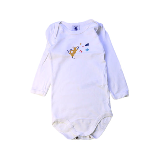 A White Long Sleeve Bodysuits from Petit Bateau in size 12-18M for neutral. (Front View)