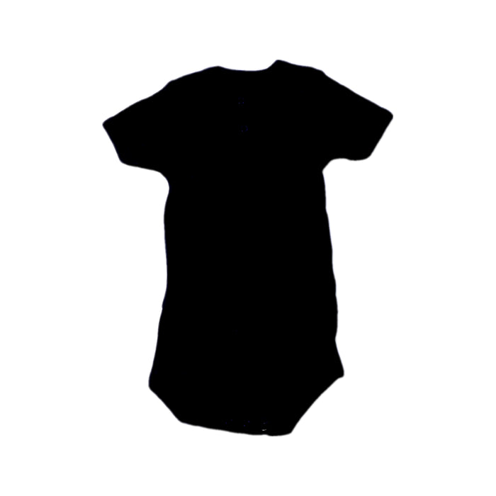 A Black Short Sleeve Bodysuits from Petit Bateau in size 6-12M for neutral. (Front View)