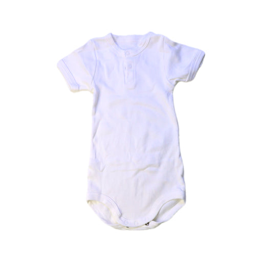 A White Short Sleeve Bodysuits from Petit Bateau in size 6-12M for neutral. (Front View)