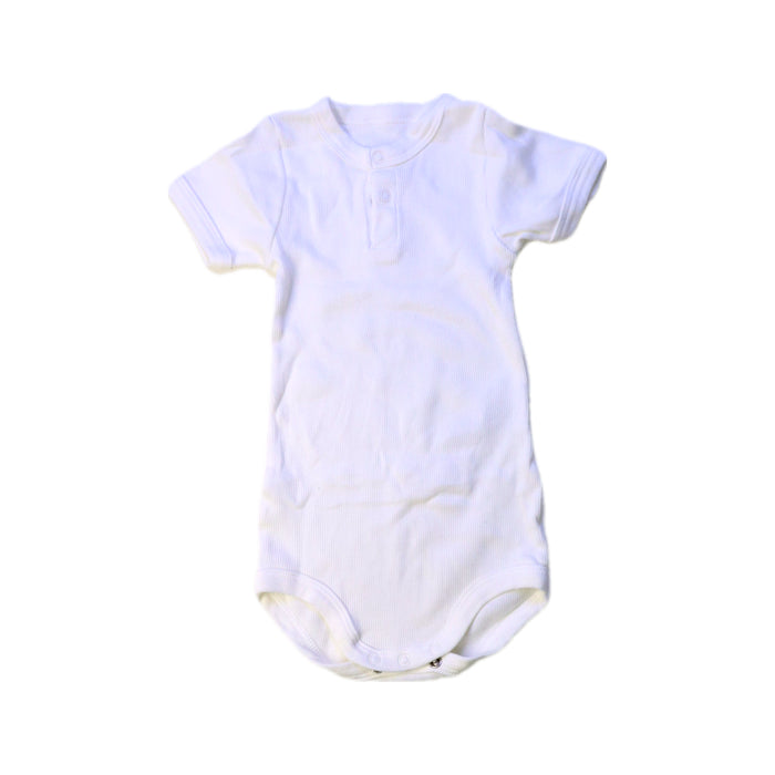 A White Short Sleeve Bodysuits from Petit Bateau in size 6-12M for neutral. (Front View)
