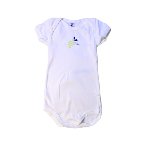 A White Short Sleeve Bodysuits from Petit Bateau in size 6-12M for neutral. (Front View)
