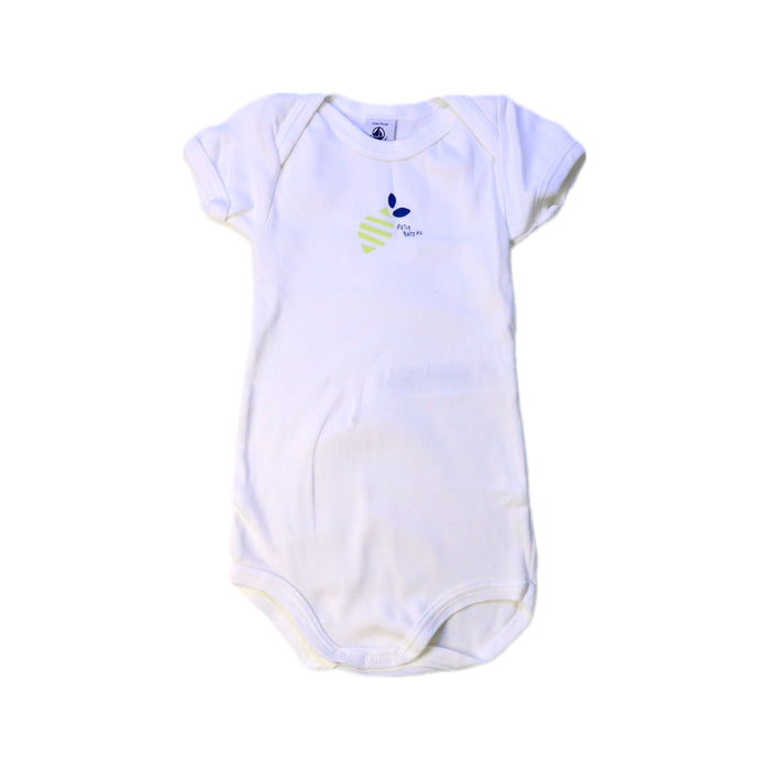 A White Short Sleeve Bodysuits from Petit Bateau in size 6-12M for neutral. (Front View)
