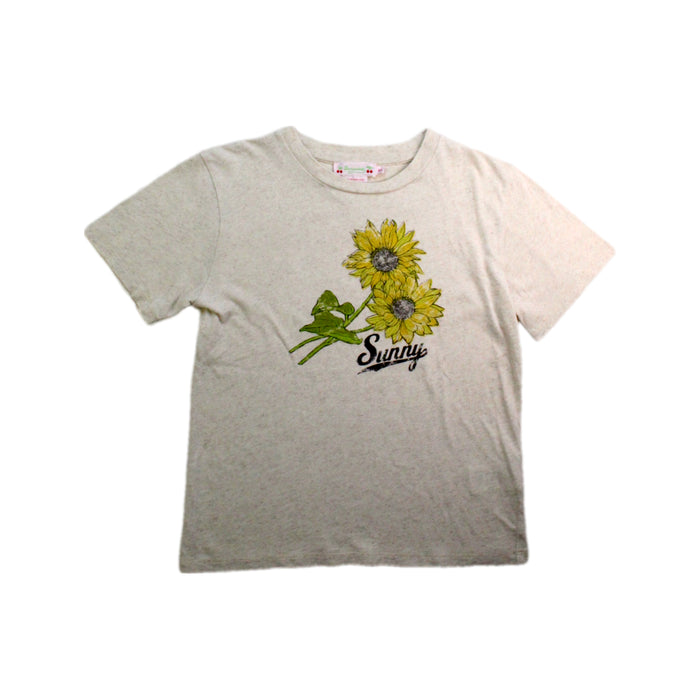 A Beige Short Sleeve T Shirts from Bonpoint in size 8Y for girl. (Front View)