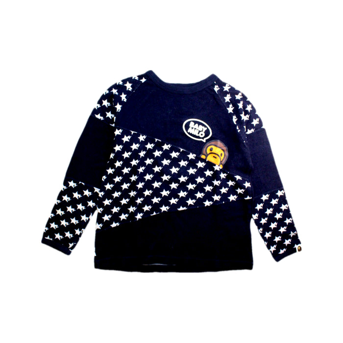 A Black Crewneck Sweatshirts from BAPE KIDS in size 10Y for boy. (Front View)