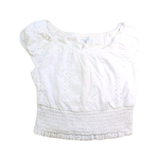 A White Short Sleeve Tops from Abercrombie & Fitch in size 9Y for girl. (Front View)