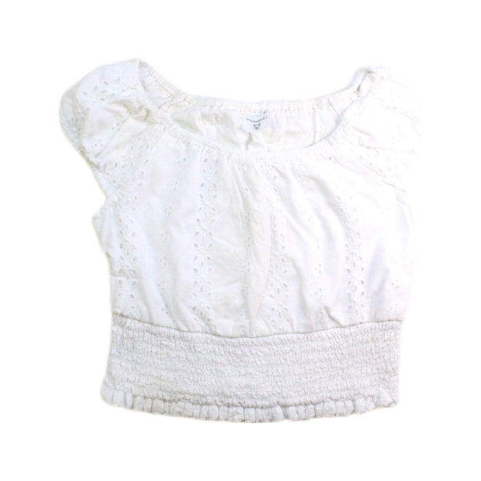 A White Short Sleeve Tops from Abercrombie & Fitch in size 9Y for girl. (Front View)
