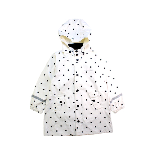 A White Rain Jackets from Polarn O. Pyret in size 4T for neutral. (Front View)