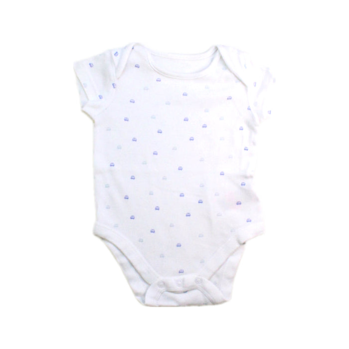 A White Short Sleeve Bodysuits from Mothercare in size 3-6M for boy. (Front View)