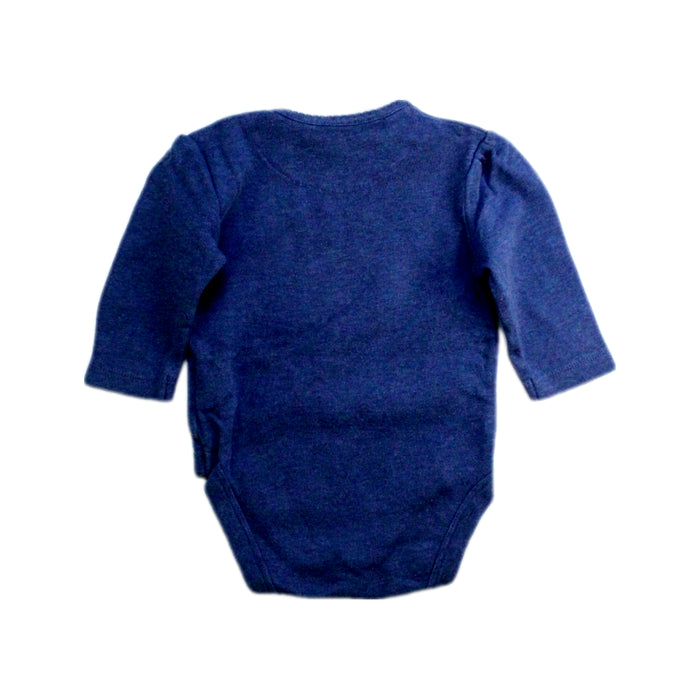 A Navy Long Sleeve Bodysuits from Mothercare in size 3-6M for girl. (Back View)
