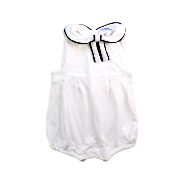 A White Sleeveless Rompers from Jacadi in size 6-12M for girl. (Front View)