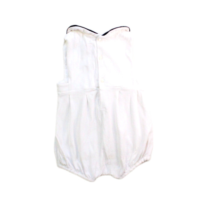 A White Sleeveless Rompers from Jacadi in size 6-12M for girl. (Back View)