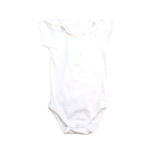 A White Short Sleeve Bodysuits from Jacadi in size 0-3M for girl. (Front View)