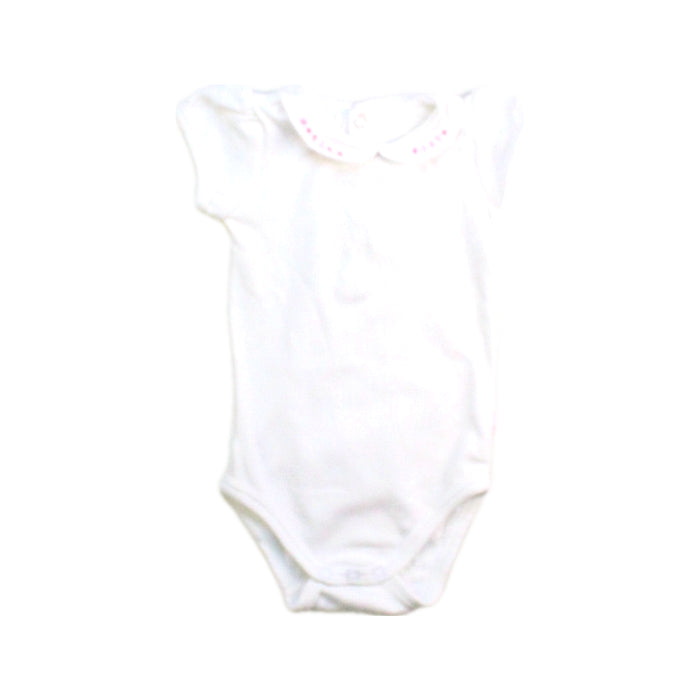 A White Short Sleeve Bodysuits from Jacadi in size 0-3M for girl. (Front View)