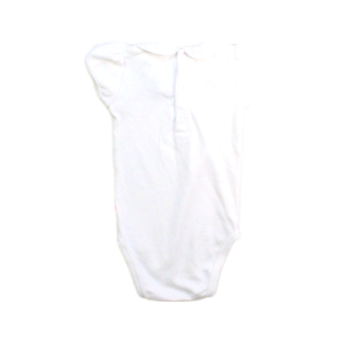 A White Short Sleeve Bodysuits from Jacadi in size 0-3M for girl. (Back View)