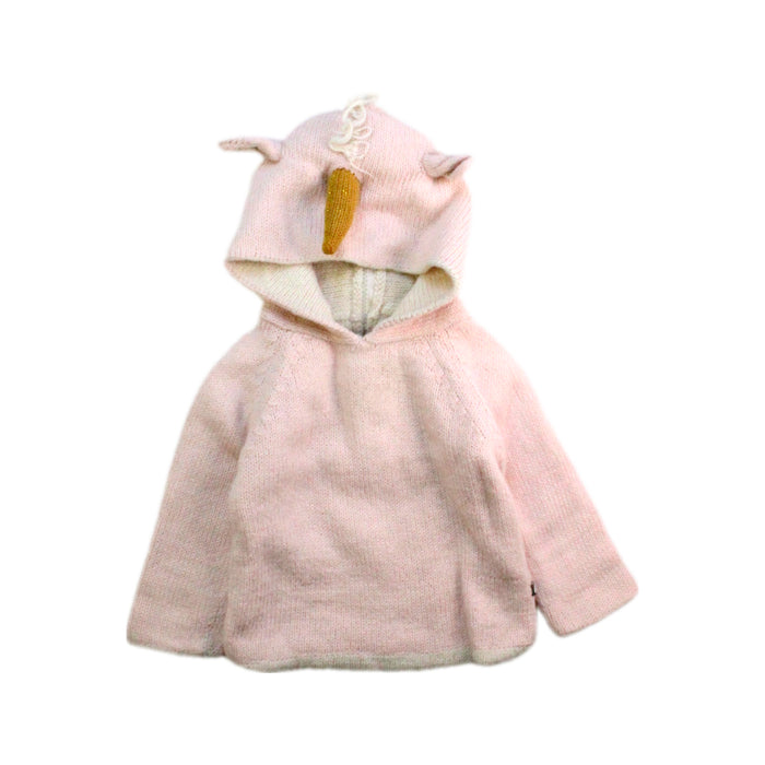 A Pink Hooded Sweatshirts from Oeuf in size 12-18M for girl. (Front View)