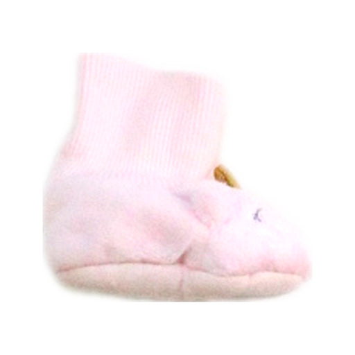 A Pink Booties from Seed in size Newborn for girl. (Front View)