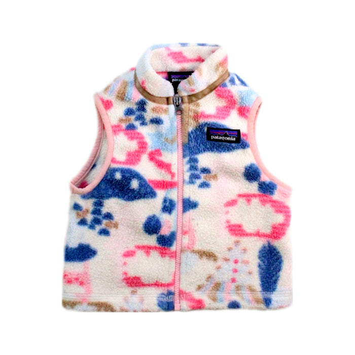 A Pink Outerwear Vests from Patagonia in size 6-12M for girl. (Front View)