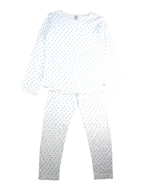 A White Pyjama Sets from Petit Bateau in size 10Y for girl. (Front View)