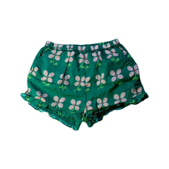 A Green Shorts from hello Simone in size 4T for girl. (Front View)