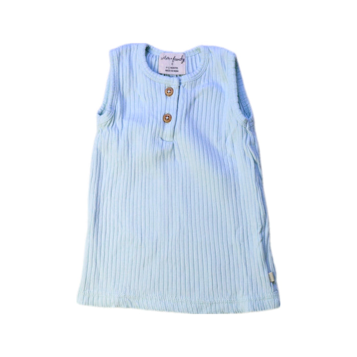 A Blue Sleeveless Tops from Wilson & Frenchy in size 6-12M for girl. (Front View)