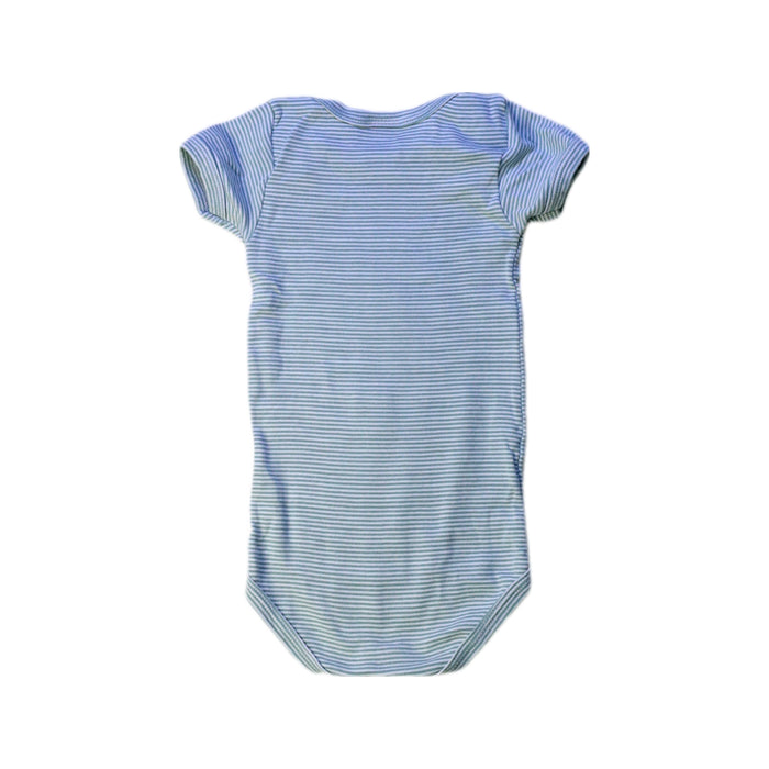 A Blue Short Sleeve Bodysuits from Petit Bateau in size 6-12M for boy. (Back View)