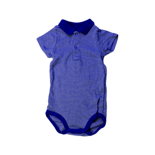 A Blue Short Sleeve Bodysuits from Petit Bateau in size 6-12M for boy. (Front View)