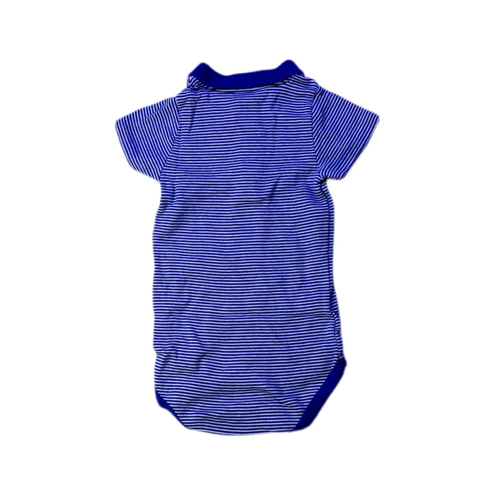 A Blue Short Sleeve Bodysuits from Petit Bateau in size 6-12M for boy. (Back View)