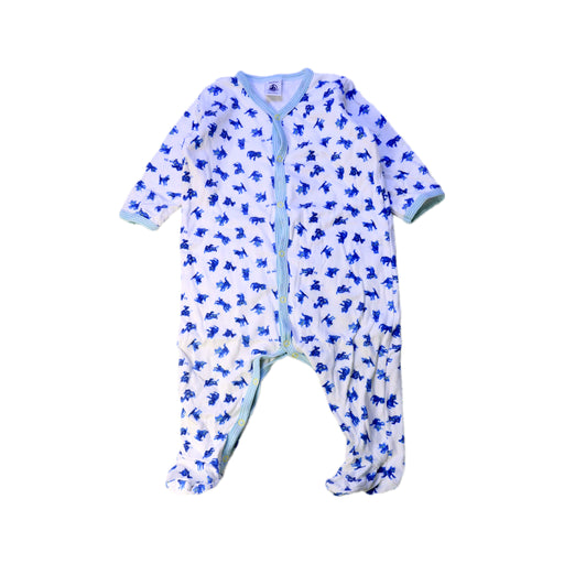 A Blue Onesies from Petit Bateau in size 6-12M for boy. (Front View)