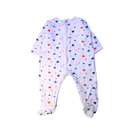 A White Onesies from Petit Bateau in size 12-18M for girl. (Front View)