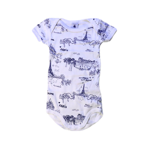 A White Short Sleeve Bodysuits from Petit Bateau in size 6-12M for girl. (Front View)