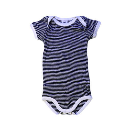 A Navy Short Sleeve Bodysuits from Petit Bateau in size 6-12M for boy. (Front View)