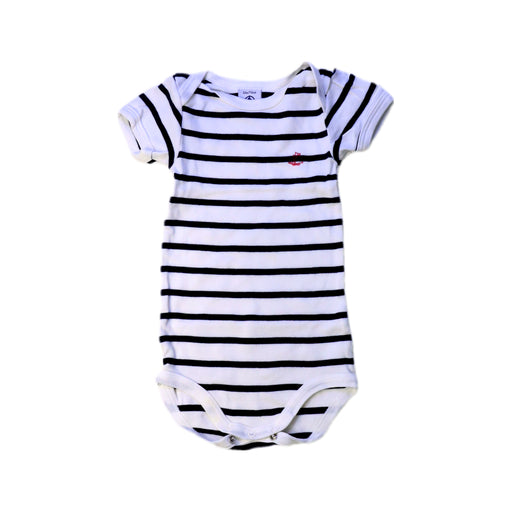 A White Short Sleeve Bodysuits from Petit Bateau in size 6-12M for boy. (Front View)