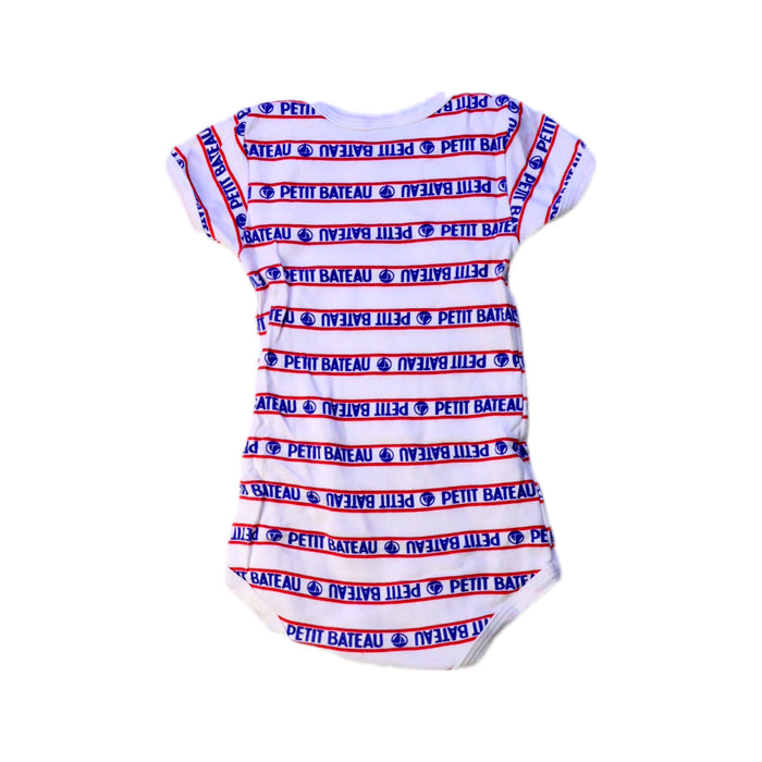 A White Short Sleeve Bodysuits from Petit Bateau in size 6-12M for boy. (Back View)