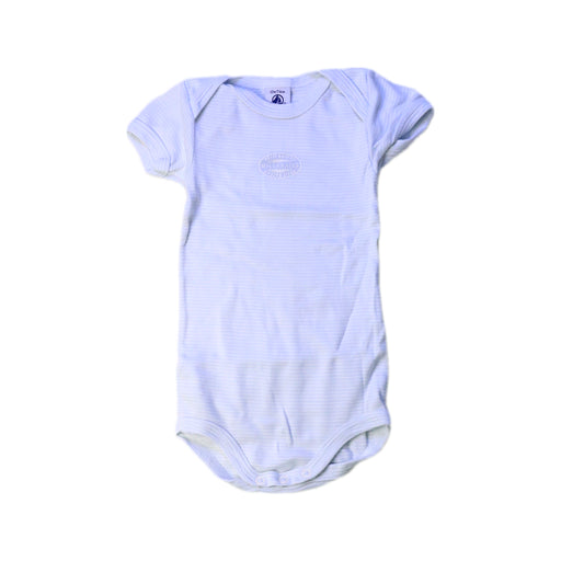 A White Short Sleeve Bodysuits from Petit Bateau in size 6-12M for boy. (Front View)