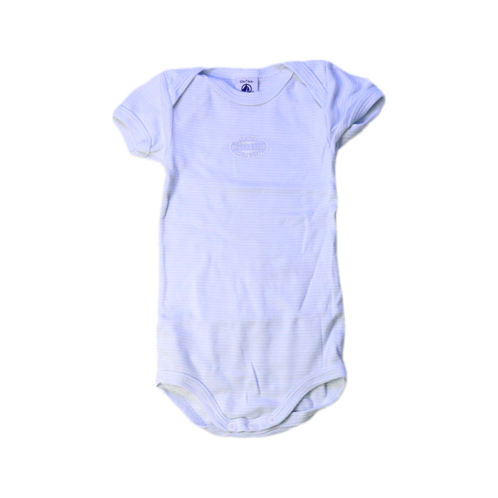 A White Short Sleeve Bodysuits from Petit Bateau in size 6-12M for boy. (Front View)