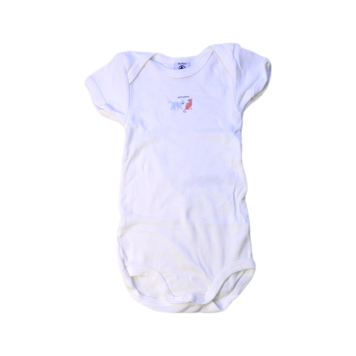 A White Short Sleeve Bodysuits from Petit Bateau in size 12-18M for boy. (Front View)