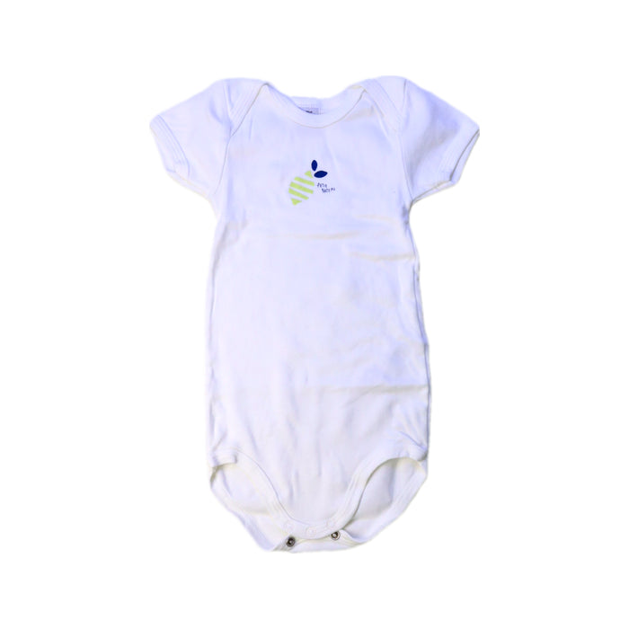 A White Short Sleeve Bodysuits from Petit Bateau in size 12-18M for neutral. (Front View)