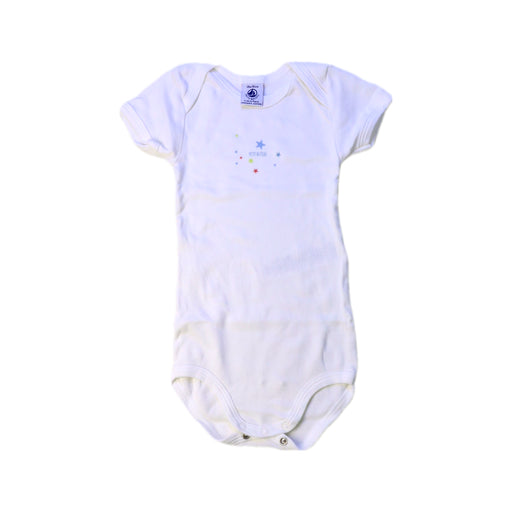 A White Short Sleeve Bodysuits from Petit Bateau in size 12-18M for neutral. (Front View)