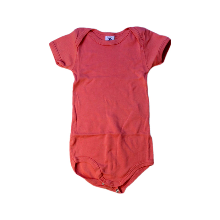 A Red Short Sleeve Bodysuits from Petit Bateau in size 12-18M for neutral. (Front View)