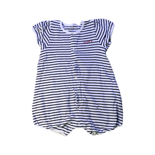 A White Short Sleeve Rompers from Petit Bateau in size 6-12M for girl. (Front View)