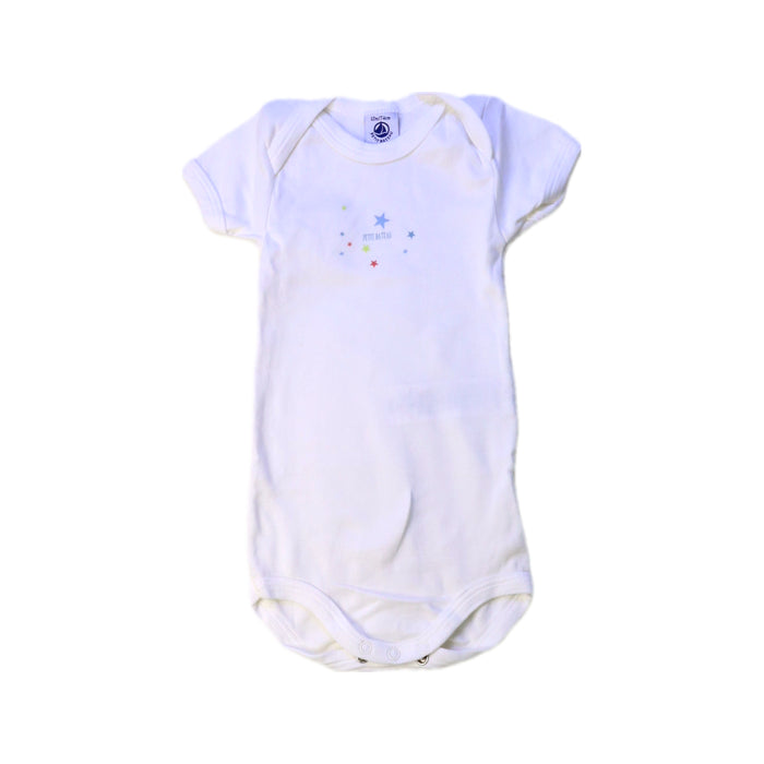 A White Short Sleeve Bodysuits from Petit Bateau in size 6-12M for boy. (Front View)