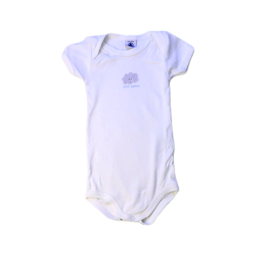 A White Short Sleeve Bodysuits from Petit Bateau in size 6-12M for boy. (Front View)