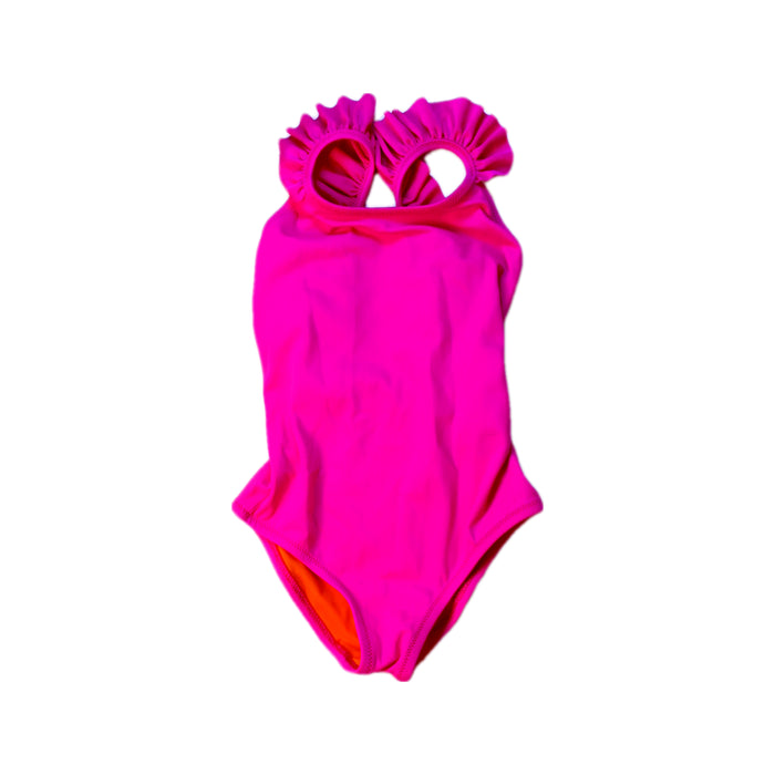 A Pink Swimsuits from Lison in size 4T for girl. (Front View)
