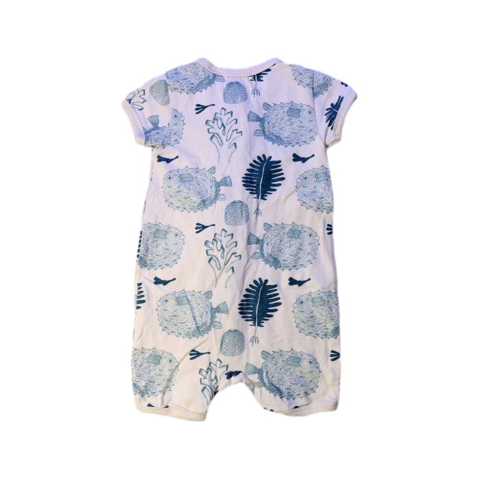 A Blue Short Sleeve Rompers from Wilson & Frenchy in size 6-12M for girl. (Back View)